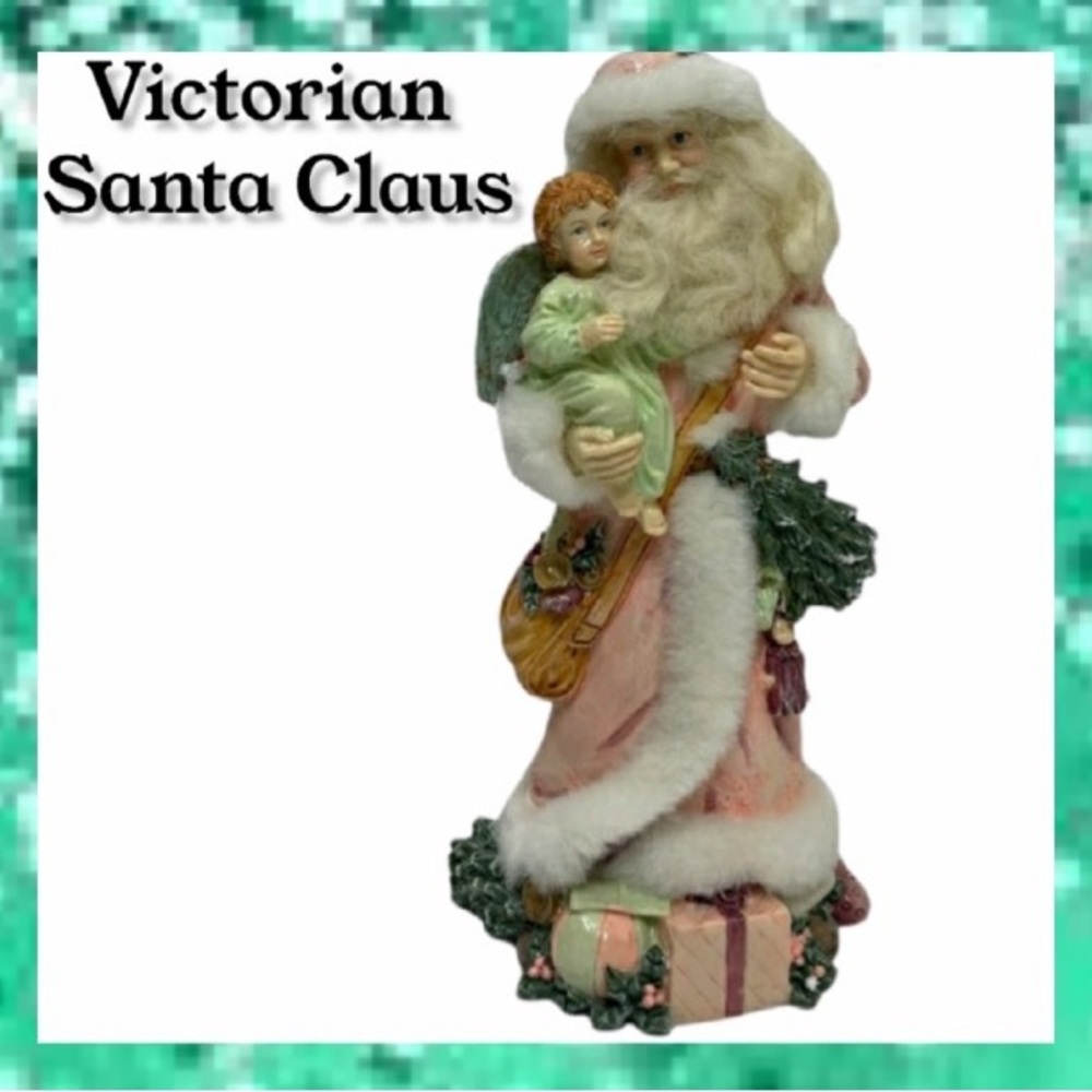 Vintage Santa Clause Grandmillennial Christmas Tree Angel Old World Victorian